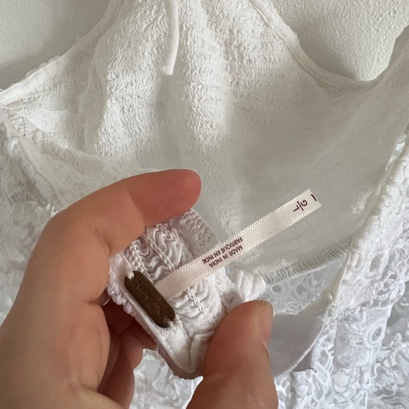 Free People Seychelle Lace Halter Top In Ivory Size Large - Picture 4 of 5